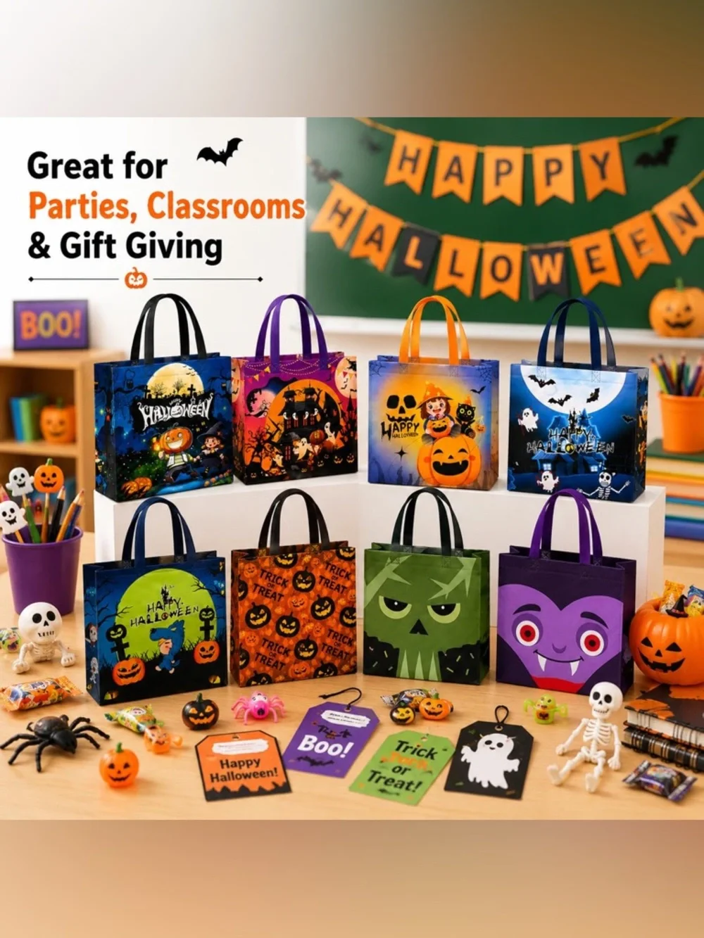 Spooky Halloween Treat Bags – 8 Pack